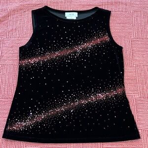 Velour Women's dressy Tank Top with Pink Accents
